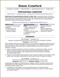 Sample Caregiver Resume Template
