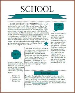 School Newsletter Templates Word Free Download