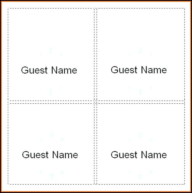 Seating Plan Name Cards Template