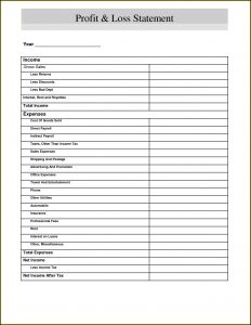 Simple Profit And Loss Template