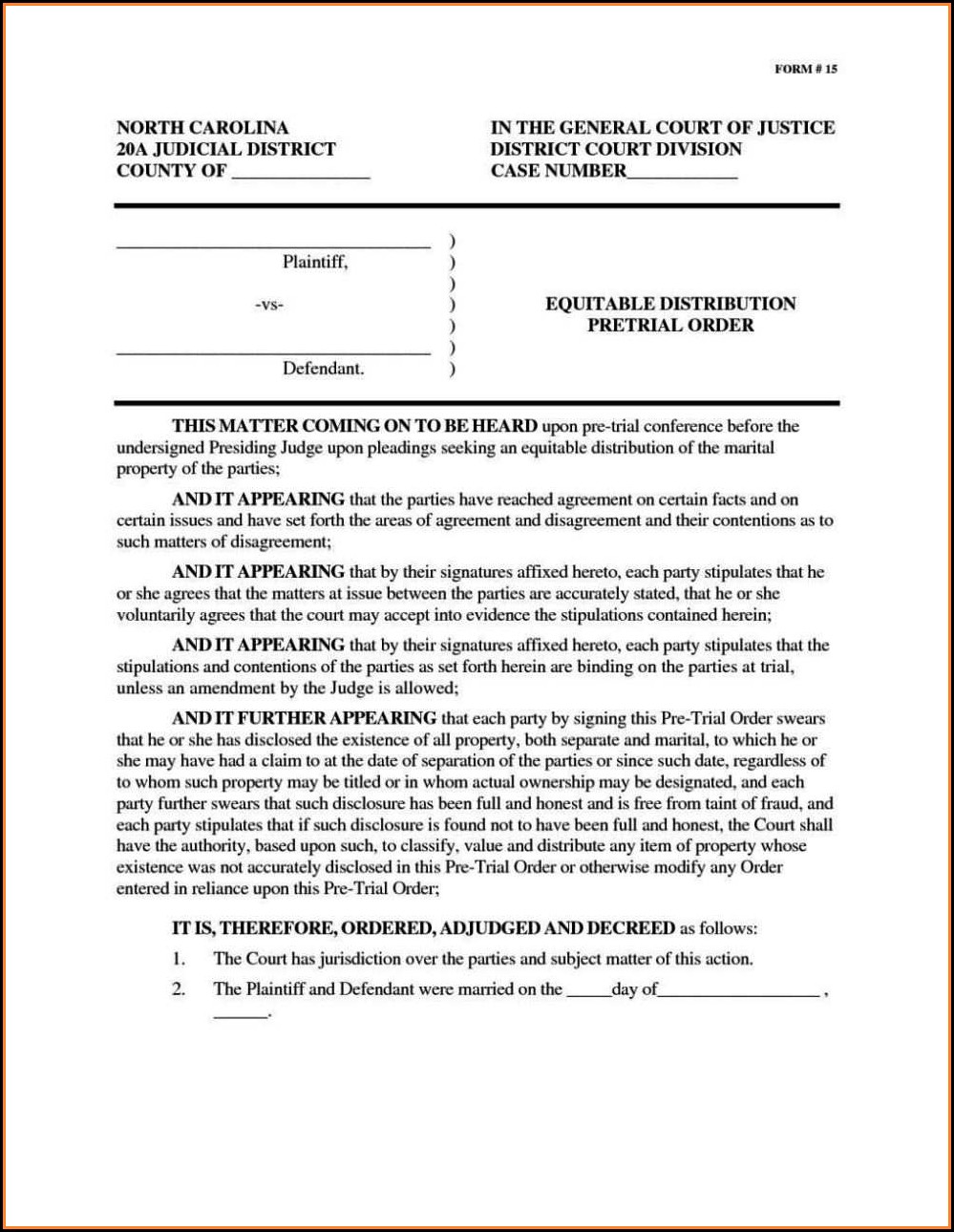 Simple Separation Agreement Template