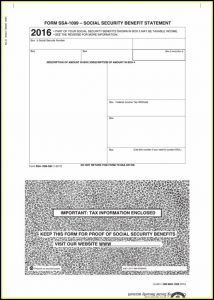 Social Security 1099 Form 2016