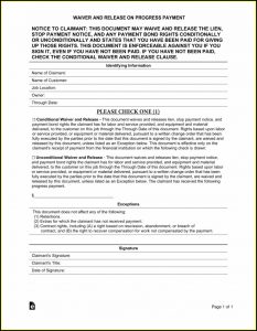 Subcontractor Lien Release Form Texas