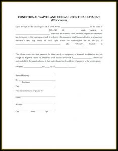 Subcontractor Lien Waiver Form Colorado