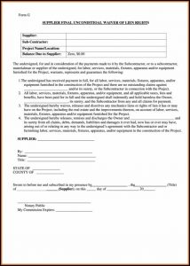 Supplier Final Lien Waiver Form