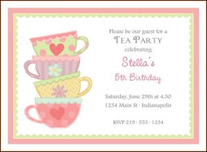 Tea Party Invitation Template Free
