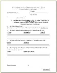 Temporary Child Custody Forms Kentucky
