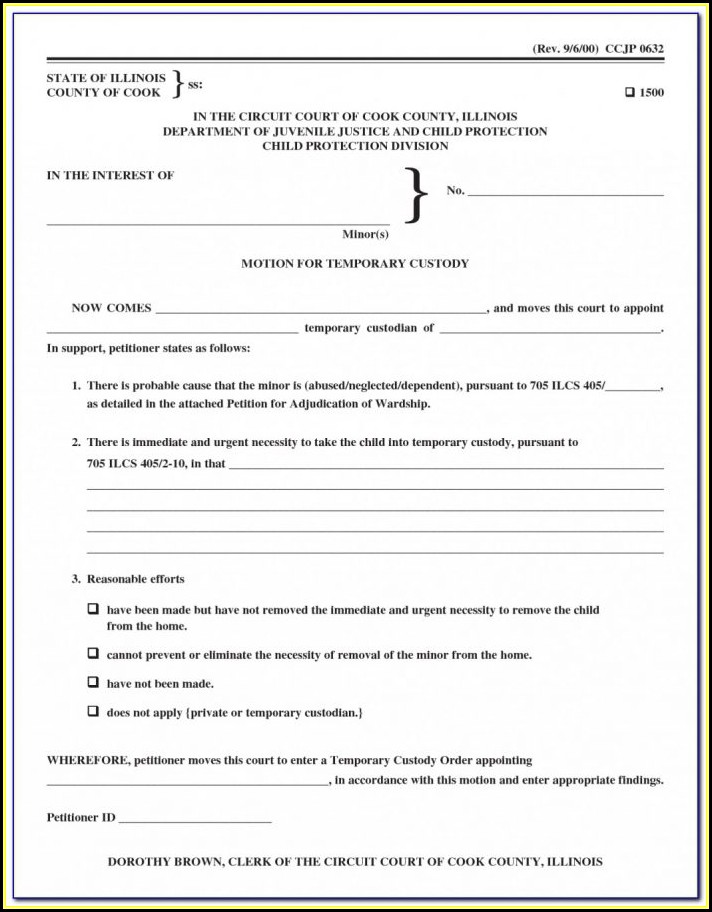 Temporary Child Custody Forms Missouri