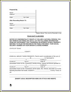 Texas Deed Without Warranty Form Free