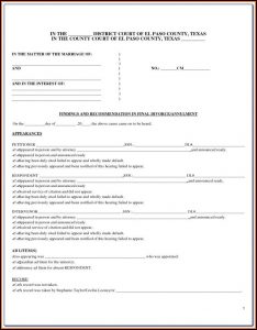 Texas Divorce Decree Forms Pdf