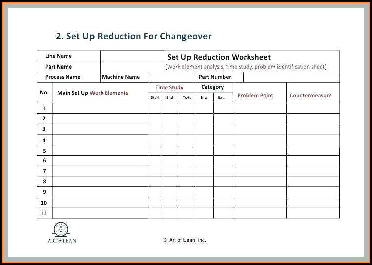 Time And Motion Study Template Excel