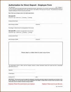 Vendor Direct Deposit Authorization Form Template