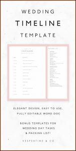 Wedding Day Itinerary Template For Bridal Party
