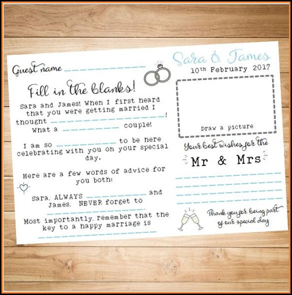 Wedding Guest Book Page Template