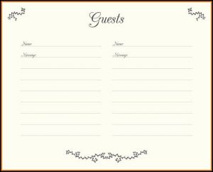 Wedding Guest Book Pages Template