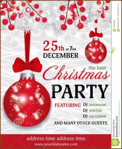 White Christmas Party Invitation Template