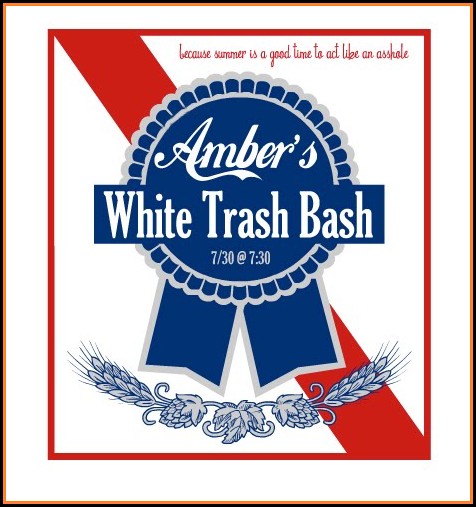 White Trash Party Invitation Templates