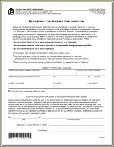 Workmans Comp Waiver Form Texas