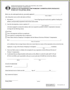 Workmans Comp Waiver Form Utah