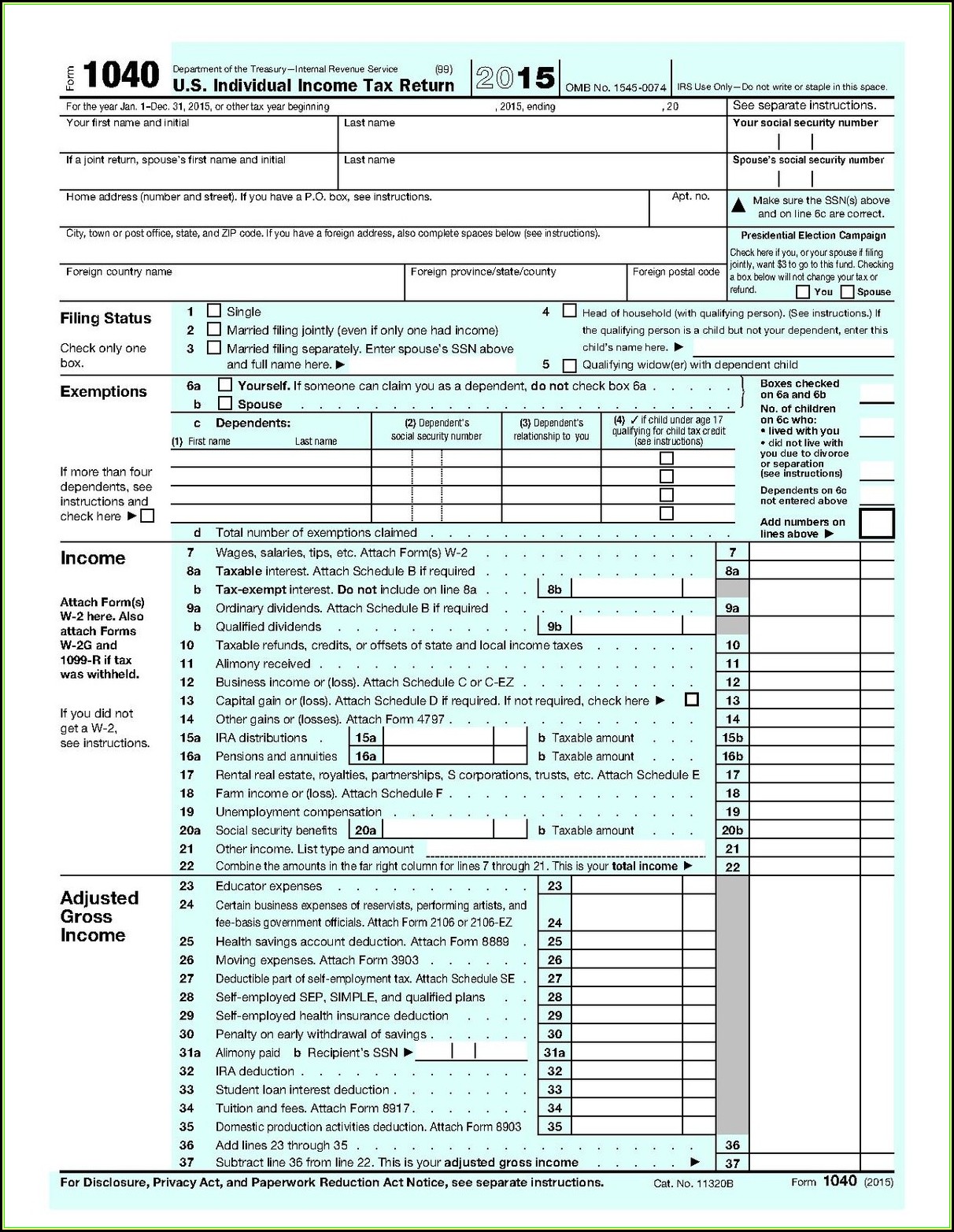 1040ez 2014 Tax Form Instructions