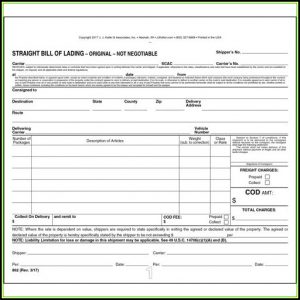 Bill Of Lading Short Form