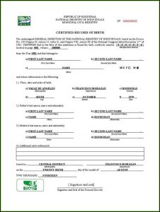 Birth Certificate Translation Form Pdf
