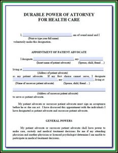 Blank Power Of Attorney Form Florida