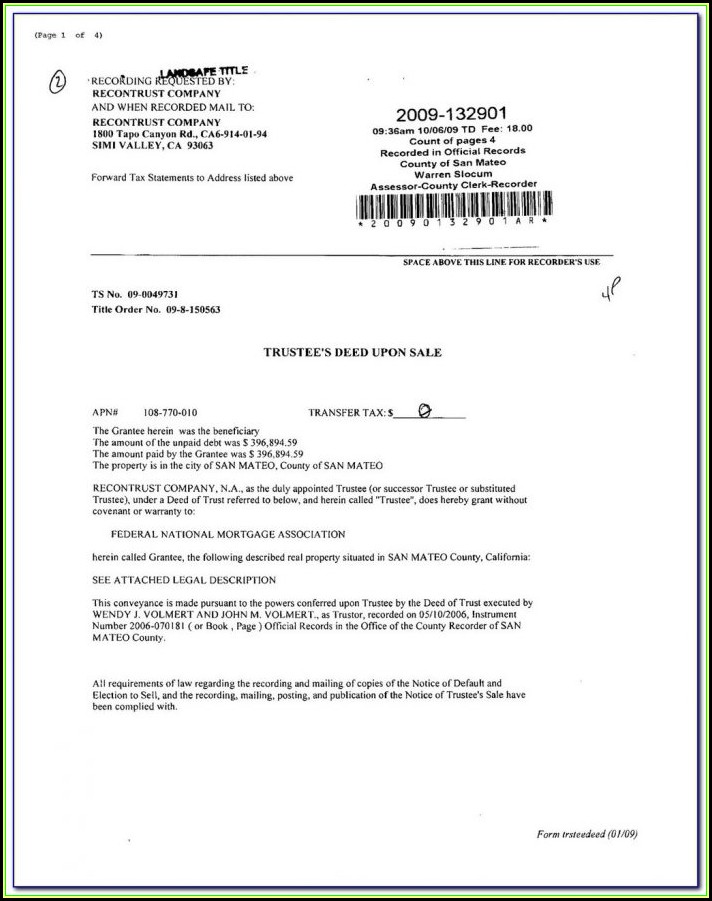 California Assignment Of Deed Of Trust Form