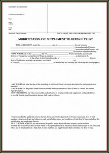 California Modification Of Deed Of Trust Form