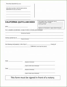 California Quit Claim Deed Form