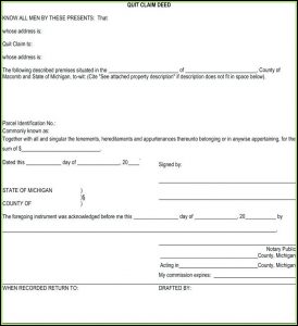 California Quit Claim Deed Form Free Download