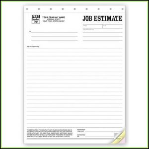Carbon Copy Estimate Forms