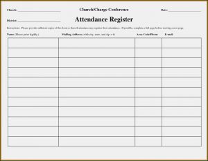 Church Attendance Form Template