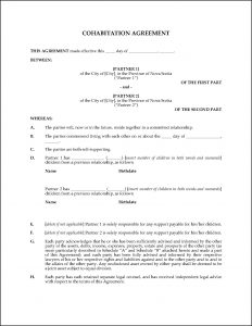 Cohabitation Agreement Form Free