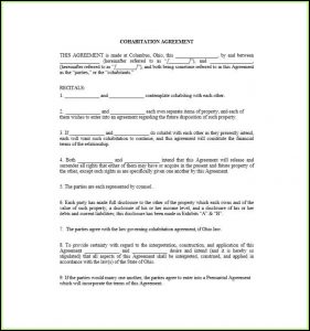 Cohabitation Agreement Form Texas