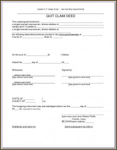 Colorado Joint Tenancy Quit Claim Deed Form