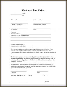 Construction Lien Waiver Form Missouri