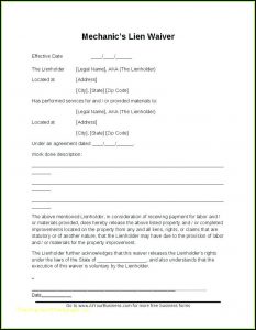 Construction Lien Waiver Form Mn