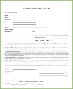 Construction Lien Waiver Form Texas