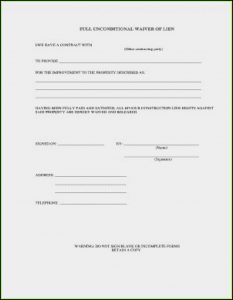 Construction Lien Waiver Form Wisconsin