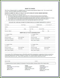 Experian Credit Report Dispute Forms