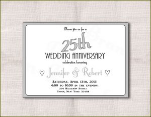25th Anniversary Invitations Templates