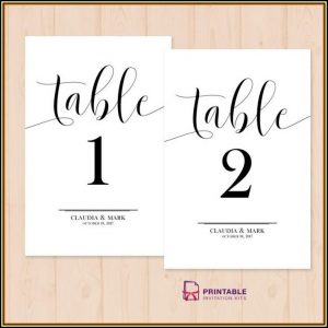4x6 Wedding Table Number Templates Free