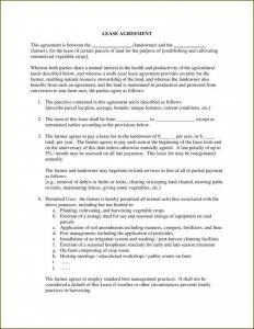 Agricultural Land Lease Agreement Template