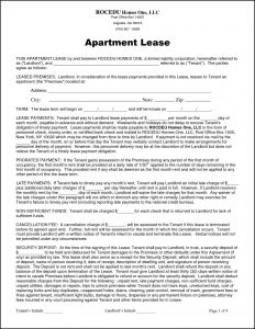 Apartment Lease Template Ny
