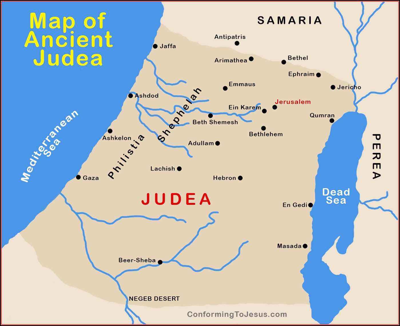 Bible Map Jerusalem Bethlehem