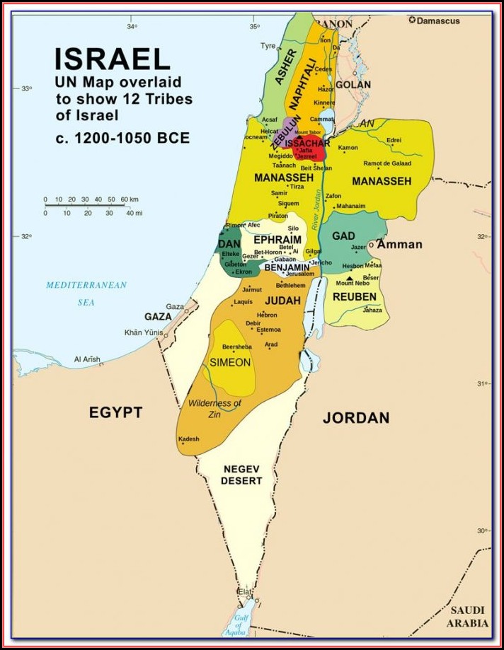 Biblical Map Of Israel Joshua