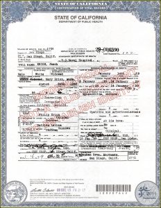 California Birth Certificate Template