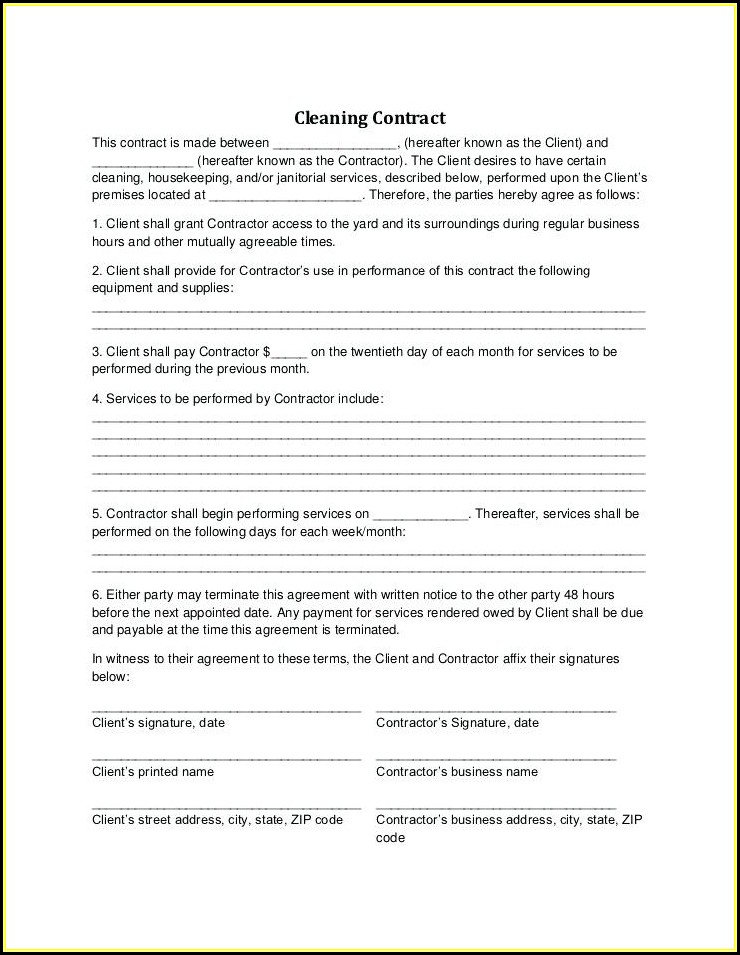 Carpet Cleaning Contracts Templates