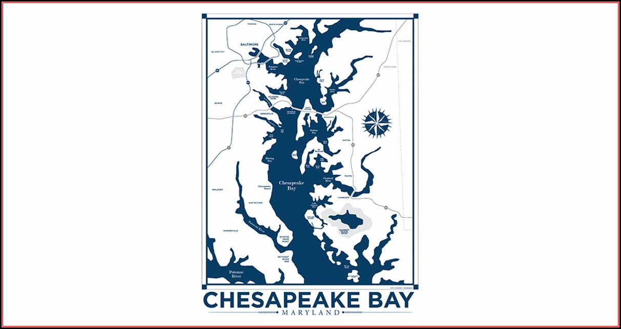 Chesapeake Bay Map Art